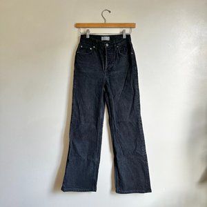 Boyish Cropped Wide Leg Black Jeans